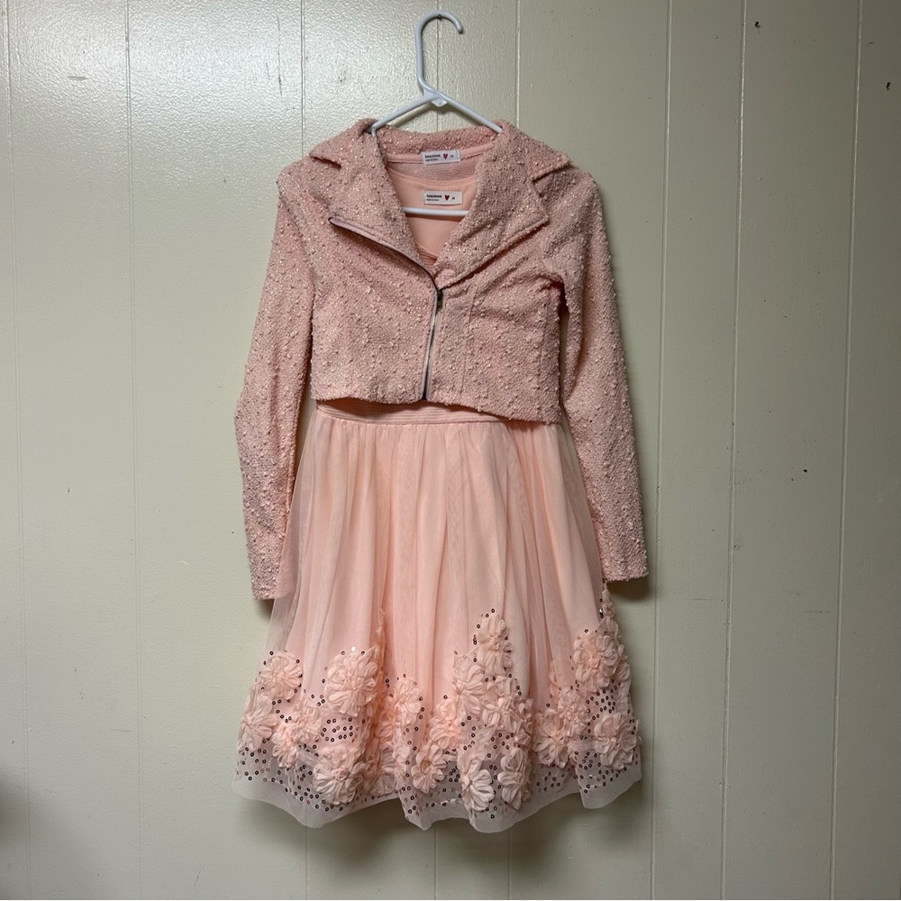 Beautees Blush and Gold Textured Jacket